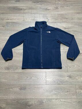 The North Face Polartec Fleece Jacket Mens Small Navy Blue Full Zip Warm Outdoor